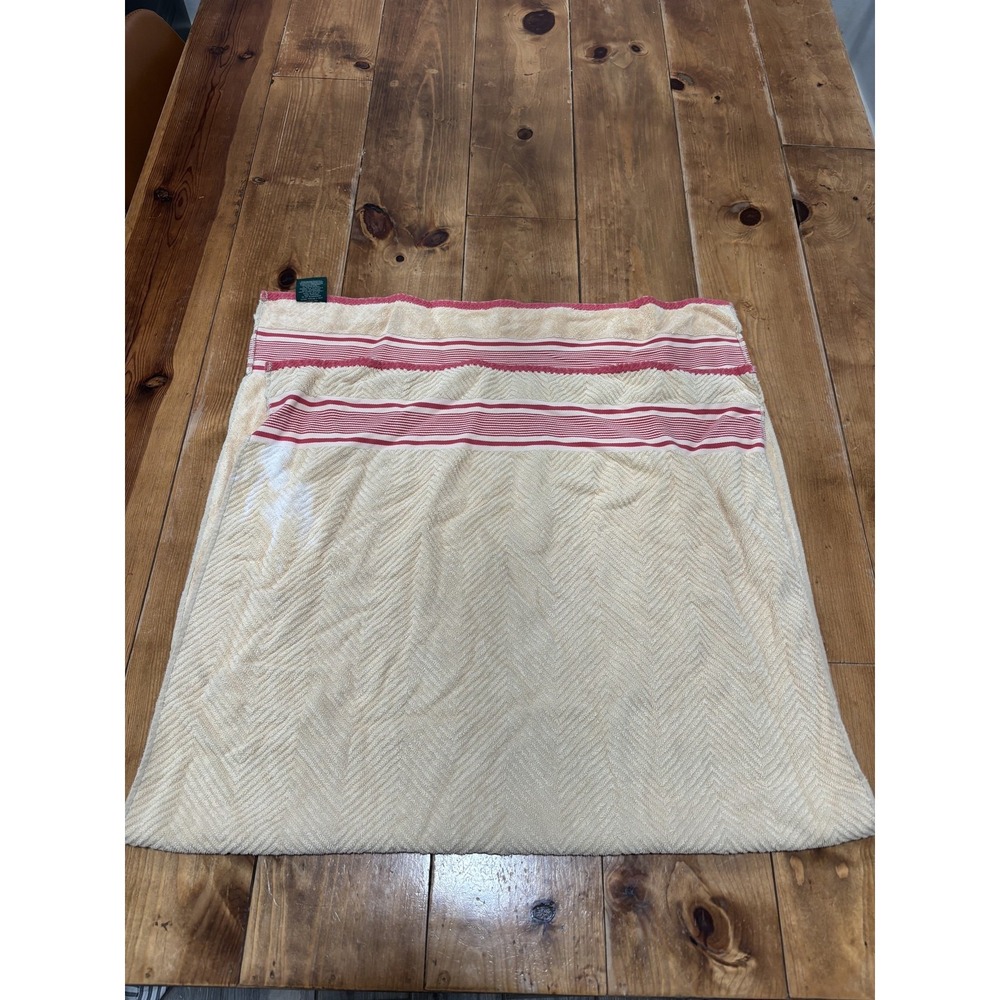 Ralph Lauren Home Collection 100% Cotton Hand Towel Cream Red Stripe Chevron